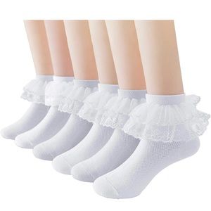Toddler Girls Ruffle Socks White - 4 Pack